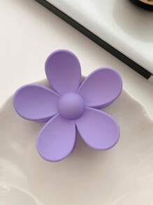 1个女士花朵设计时尚发爪，可爱发夹，发卡，发夹，发夹，发抓夹，发夹，发饰，学生用品，大学秋冬季女士发饰，度假装扮，夏季女士发饰 - 淡紫色 - 查看 3
