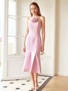 MOTF PREMIUM 花貼花連衣裙 - 淺粉色 - 查看 7