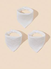 3入組嬰兒素色休閒圍兜適用於日常 - 白色 - 查看 2