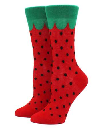 1 par kvinnor Polka Dot Mönster Fashionabla Crew strumpor för vardagen