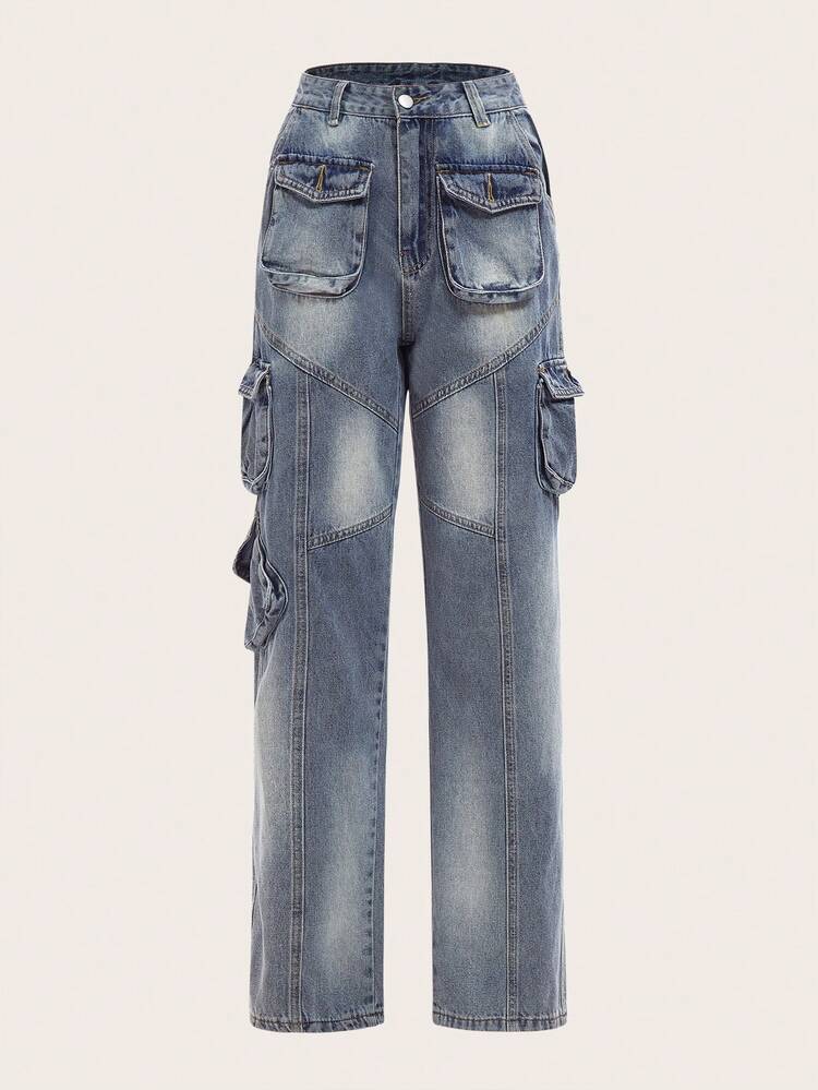 Flap Pocket Cargo Jeans