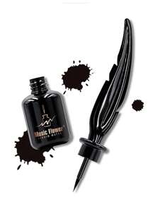 1入組液體啞光防水眼線筆帶羽毛設計手柄 - 黑色 - 查看 3