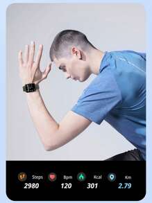 Heart Rate Monitoring Square Smart Watch