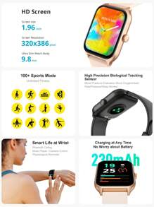 Heart Rate Monitoring Square Smart Watch