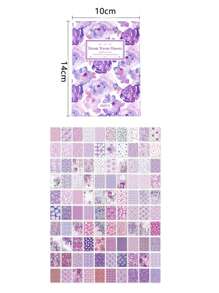 6入組花卉圖案材料紙復古多用途裝飾牛皮紙用於DIY工藝、裝飾、手帳