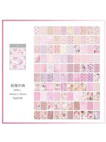 6入組花卉圖案材料紙復古多用途裝飾牛皮紙用於DIY工藝、裝飾、手帳