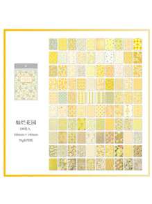 6入組花卉圖案材料紙復古多用途裝飾牛皮紙用於DIY工藝、裝飾、手帳