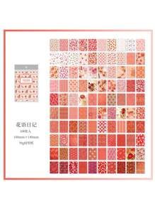 6入組花卉圖案材料紙復古多用途裝飾牛皮紙用於DIY工藝、裝飾、手帳