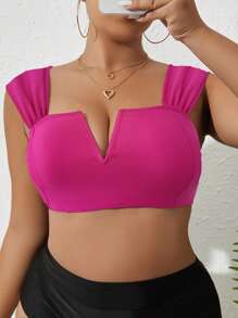 Plus V-bar Bikini Top - Hot Pink - View 5