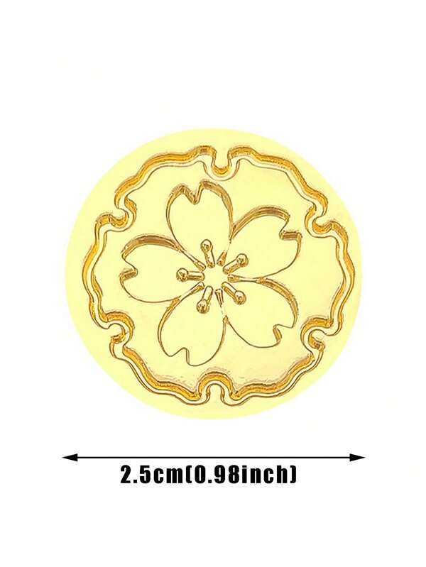 1pc Metallic Flower Design Wax Seal Stamp Head, Creative Multipurpose