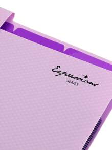 1pc Tree Pattern Expanding File Folder, Simple Multi-Layer Accordion Folder For Office, School File Storage Back To School, School Supplies - Mauve Purple - View 3