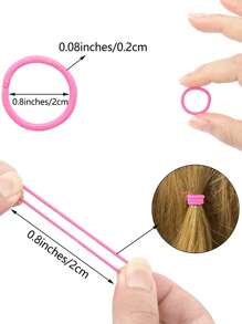 200个婴儿发圈，20个多色弹力发带，直径2厘米无缝橡胶发圈，小巧纤细的马尾辫发圈，适合女婴、幼儿和儿童 - 彩色 - 查看 4