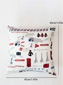 1 Gói Paris Hoa Văn Hỗn Hợp Đệm Có Không Lấp Đầy Trắng Mềm Mại Co Giãn Nhà Ném Vỏ Gối - trắng - Xem 2