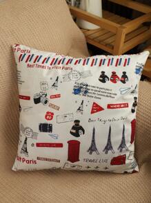 1 Gói Paris Hoa Văn Hỗn Hợp Đệm Có Không Lấp Đầy Trắng Mềm Mại Co Giãn Nhà Ném Vỏ Gối - trắng - Xem 3