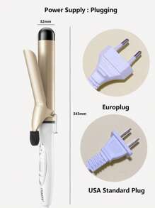 CRASTS 1入組32MM多功能香檳色便攜電動頭髮塑膠電動髮刷