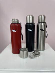 1pc Stainless Steel Insulated Cup - Burgundy - View 1