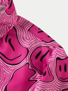 ROMWE MEN Street Life Men Allover Print Button Up Y2k Shirt - Pink - View 5