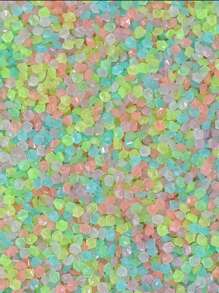 3000入組75克七彩夜光裝飾鵝卵石、塑料花瓶裝飾砂適用於家居裝飾 - 彩色 - 查看 1