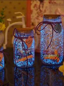 3000入組75克七彩夜光裝飾鵝卵石、塑料花瓶裝飾砂適用於家居裝飾 - 彩色 - 查看 4