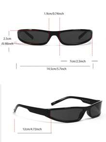 1 cặp kính râm thời trang nữ cho mùa hè - màu đen - Xem 5