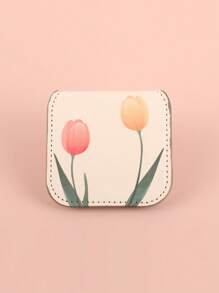 1 pieza Espejo portátil con patrón de flores, espejo compacto, espejo de vanidad de bolsillo pequeño, decoración para sala de estar, dormitorio, baño, artículo de viaje, boda, fiesta, cumpleaños, regalos para hombres, mamá, papá, mejores amigos, maestros, Año Nuevo, accesorios, regalo divertido - Multicolor - Ver 4