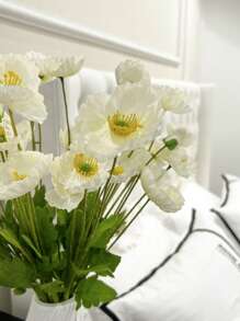 1 Nhựa Hoa Giả, Cottagecore Màu Sắc Ngẫu Nhiên Mô Phỏng Hoa Trang Trí Trang Trí Nhà Cửa Và Đảng - trắng - Xem 2