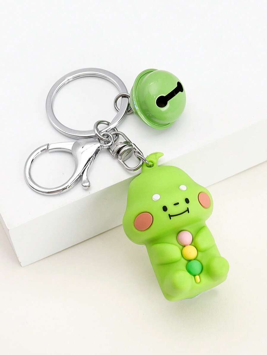 1 cái chuông nữ & bùa hoạt hình móc khóa dễ thương để trang trí chìa khóa - màu xanh lá - Xem 1