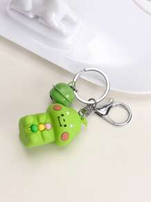 1 cái chuông nữ & bùa hoạt hình móc khóa dễ thương để trang trí chìa khóa - màu xanh lá - Xem 2
