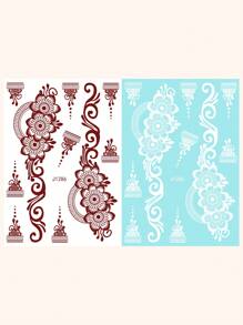 2 tấm hình xăm in hoa - Nhiều màu - Xem 6