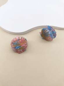 2入組女士外殼設計創意髮爪適用於頭髮裝飾用品 - 彩色 - 查看 3