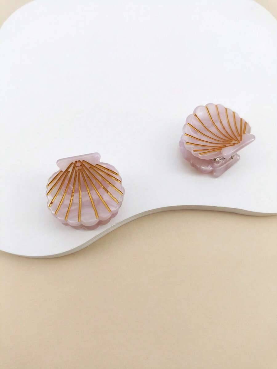 2 chiếc phụ nữ thiết kế vỏ sò vuốt tóc sáng tạo để trang trí tóc - Nhiều màu - Xem 1