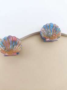 2入組女士外殼設計創意髮爪適用於頭髮裝飾用品 - 彩色 - 查看 6