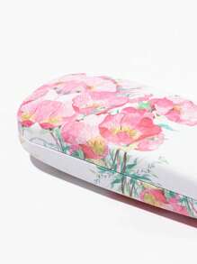 1 件女士和女孩花朵印花装饰眼镜盒，便携式耐压眼镜保护盒，适合旅行和度假眼镜保护，送给女性朋友的完美礼物，情人节女士无眼镜配饰特卖 - 彩色 - 查看 5