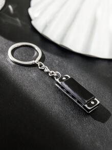 1入組男士口琴吊飾時尚鑰匙圈適用於鑰匙裝飾用品 - 黑色 - 查看 1