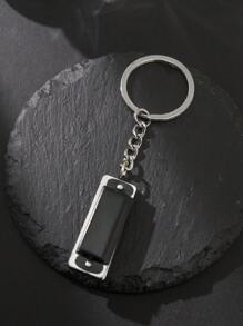 1入組男士口琴吊飾時尚鑰匙圈適用於鑰匙裝飾用品 - 黑色 - 查看 2