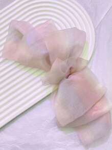 1入組女士蝴蝶結裝飾時尚法式夾子用於裝飾 - 粉色 - 查看 2