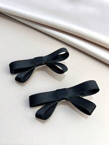 2 Miếng NỮ Trang trí Bow Thanh lịch Kẹp tóc da cá sấu , Đối với Đồ trang trí Đối với Trở lại Đến Trường học - màu đen - Xem 1