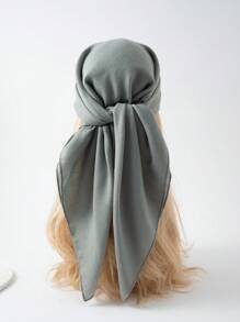 1pc Women Solid Fashion Versatile Scarf, For Decoration - Grey - View 2