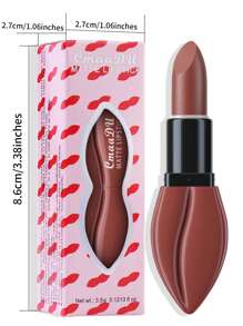 持久不粘杯子高顏料絲絨啞光口紅 - 乾枯玫瑰色 - 查看 2