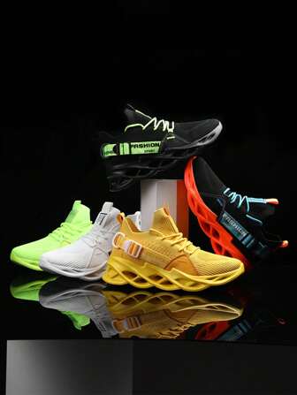 Cross-border Large Size Couples' Lightweight Sneakers With Stylish Design And Blade Sole, For Men