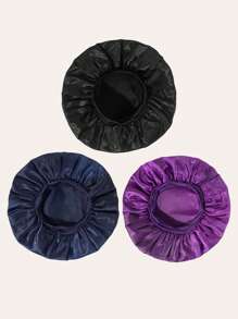 件裝女士寬簷帽子，鬆緊帶髮帽，時尚百搭緞面睡帽，適合防止脫髮並保護捲髮和直髮