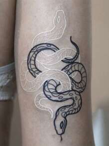 1 hoja de pegatina de tatuaje con patrón de serpiente,tatuajes maquina para tatuar tatuajes falsos