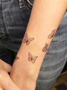 1入組蝴蝶圖案防水持久暫時性紋身貼紙