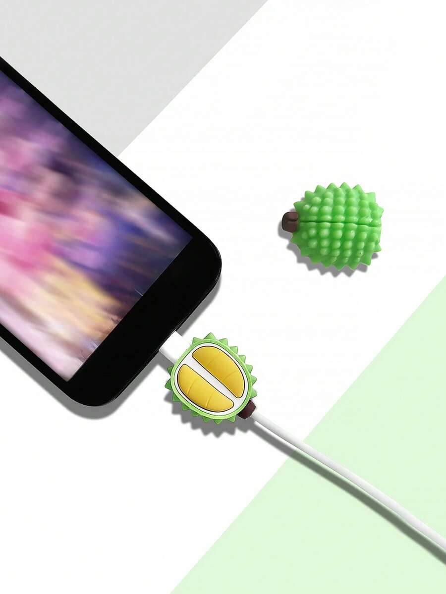2pcs Durian Design Data Cable Protector - Multicolor - View 1