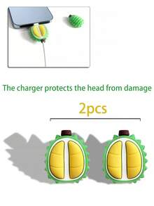 2pcs Durian Design Data Cable Protector - Multicolor - View 5
