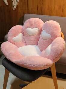 1pc Two Tone Decorative Pillow, Cute Paw Design Throw Pillow For Home - Pink - View 1