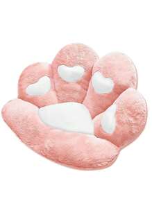 1pc Two Tone Decorative Pillow, Cute Paw Design Throw Pillow For Home - Pink - View 2