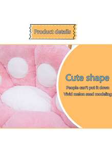 1pc Two Tone Decorative Pillow, Cute Paw Design Throw Pillow For Home - Pink - View 10