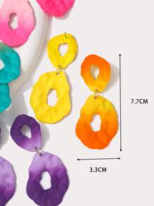 1對漸層耳墜 - 彩色 - 查看 3