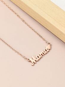 1入組時尚字母吊墜項鍊適合女士適用於母親節禮品 - 玫瑰金 - 查看 4